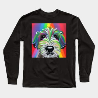 Sheepadoodle Rainbow Painting Long Sleeve T-Shirt